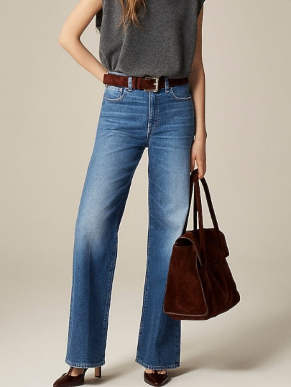 J Crew Curvy Denim Trouser High-Rise Semi-Stretch Size 26